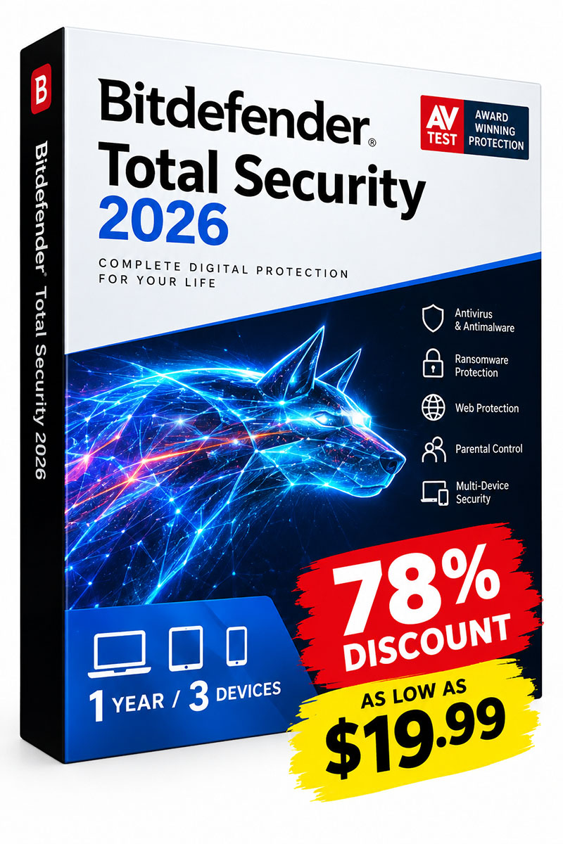 78% Off BitDefender Total Security 2026 Coupon Code
