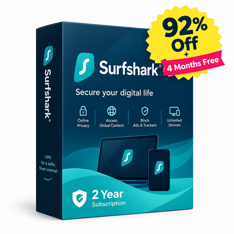 92% off Surfshark 2 Year Discount Code
