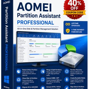 40% Off AOMEI Partition Assistant Pro Lifetime Upgrades coupon code