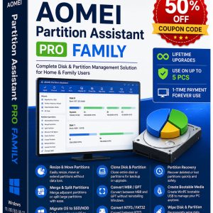 50% Off AOMEI Partition Assistant Professional Family coupon code
