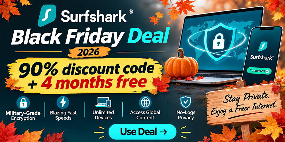 Surfshark Black Friday 2026 Deals 90% Off Surfshark Black Friday 2026 Deals