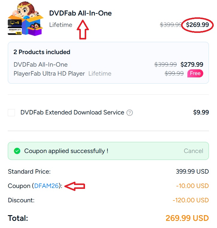 $10 Off DVDFab Halloween Sale All in One Lifetime Coupon Proof