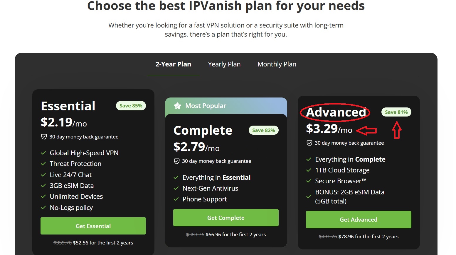 81% Off IPVanish Advanced Plan Discount Price Proof