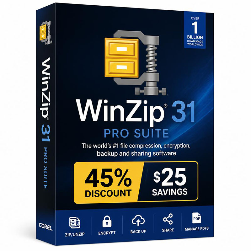 45% Off WinZip 31 Pro Suite discount code