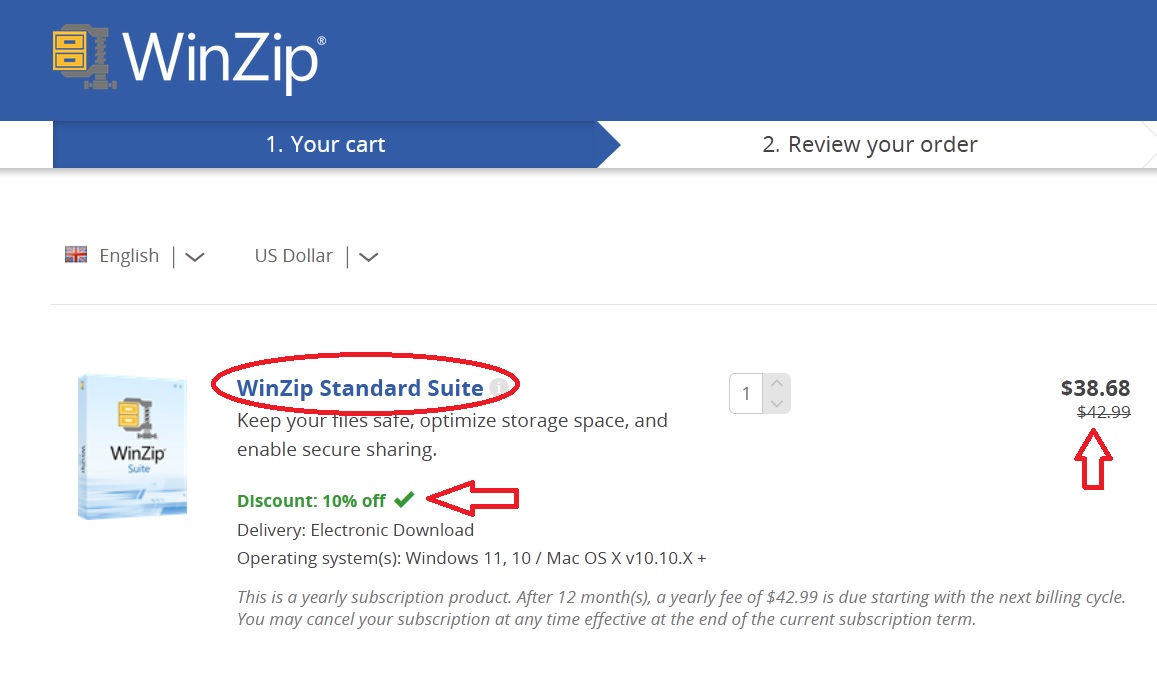 10% Off WinZip Standard Suite Coupon Code Verification Proof