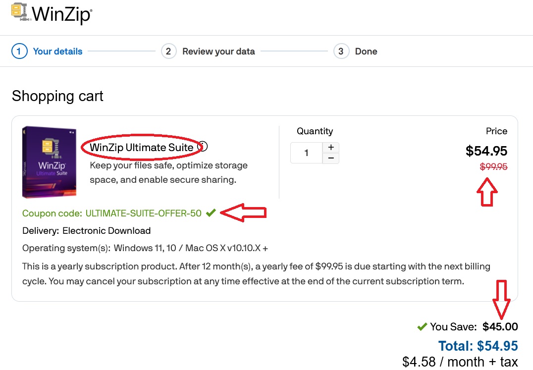 45% Off WinZip Ultimate Suite Coupon Code Verification Proof